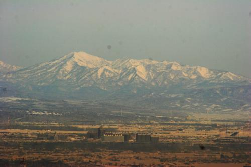 view over to high mountains