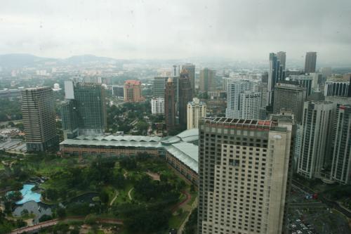 over the city
