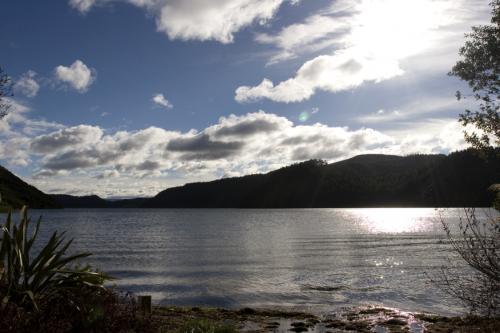 overlooking the Blue lake