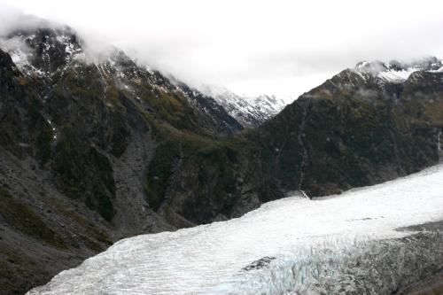 flying over Fox glacier