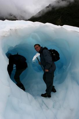 Rob going through cave