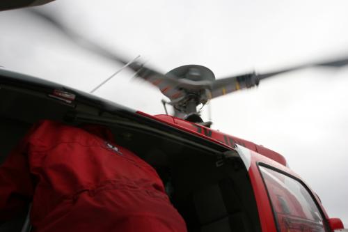 getting in helicopter