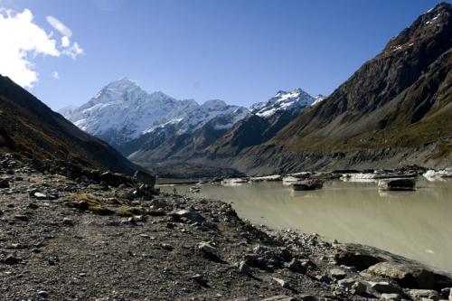Hooker lake and Mount Cook