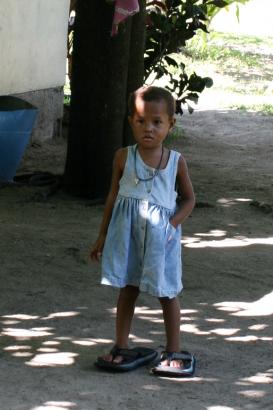 check out her flip flops