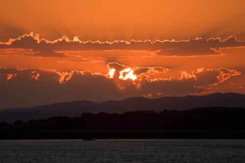 red sky at night