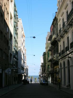 towards the river
