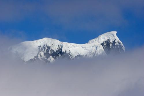 cloud shrouded mountain