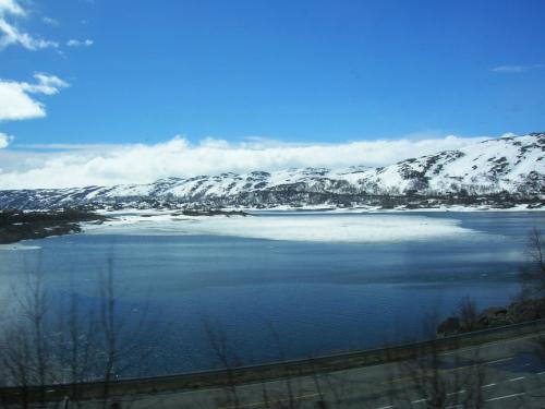 semi frozen lake