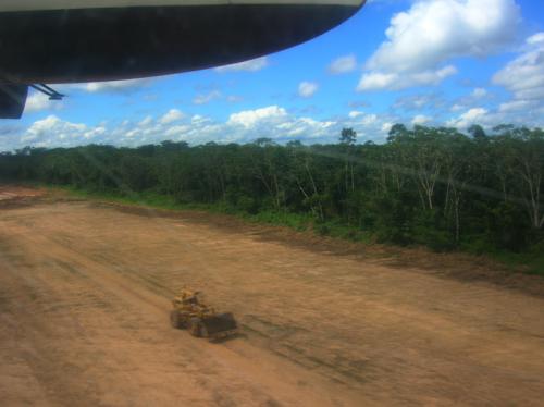 digger on the runway!