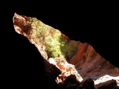 through the cave