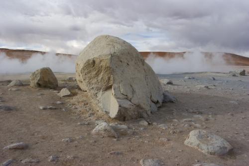 big rocks and geysers