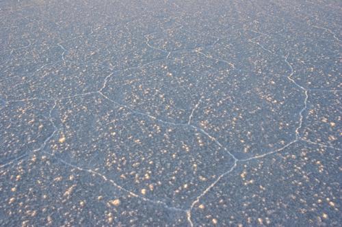 close up of salt flat