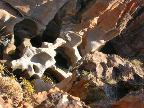 close up of potholes