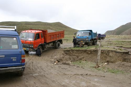 stuck-lorries