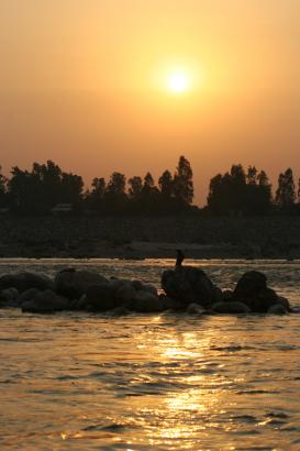 sunset over the Ganges