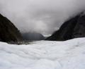 looking up the glacier
