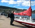Rob and Americas Cup yacht