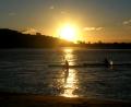 sunset kayakers