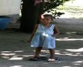 check out her flip flops