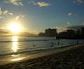 sunset over Waikiki
