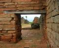 through the door